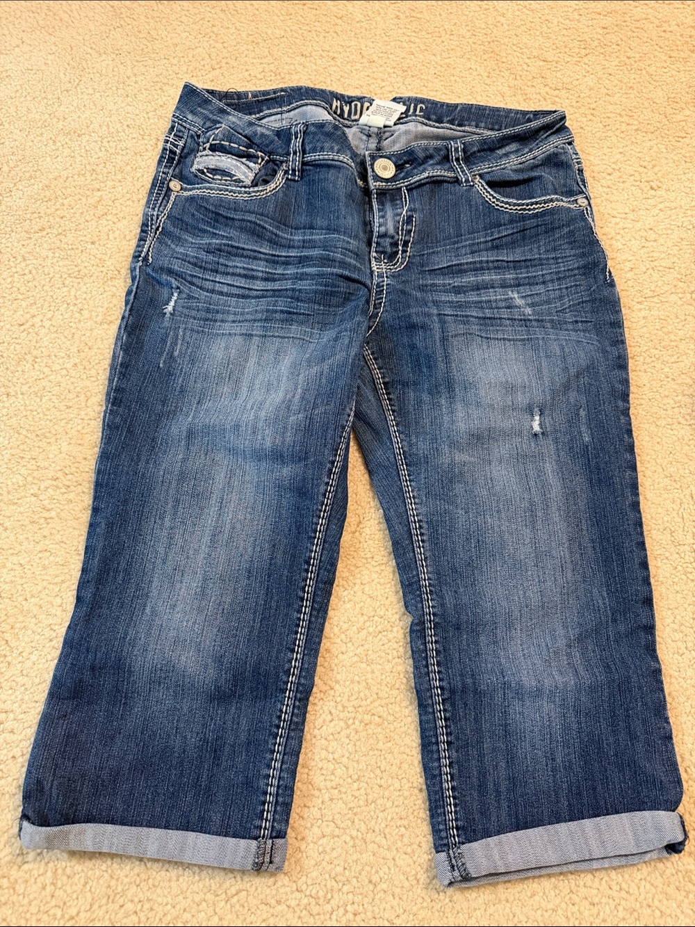 Hydraulic Dark Blue Cropped Women's Jeans Capri